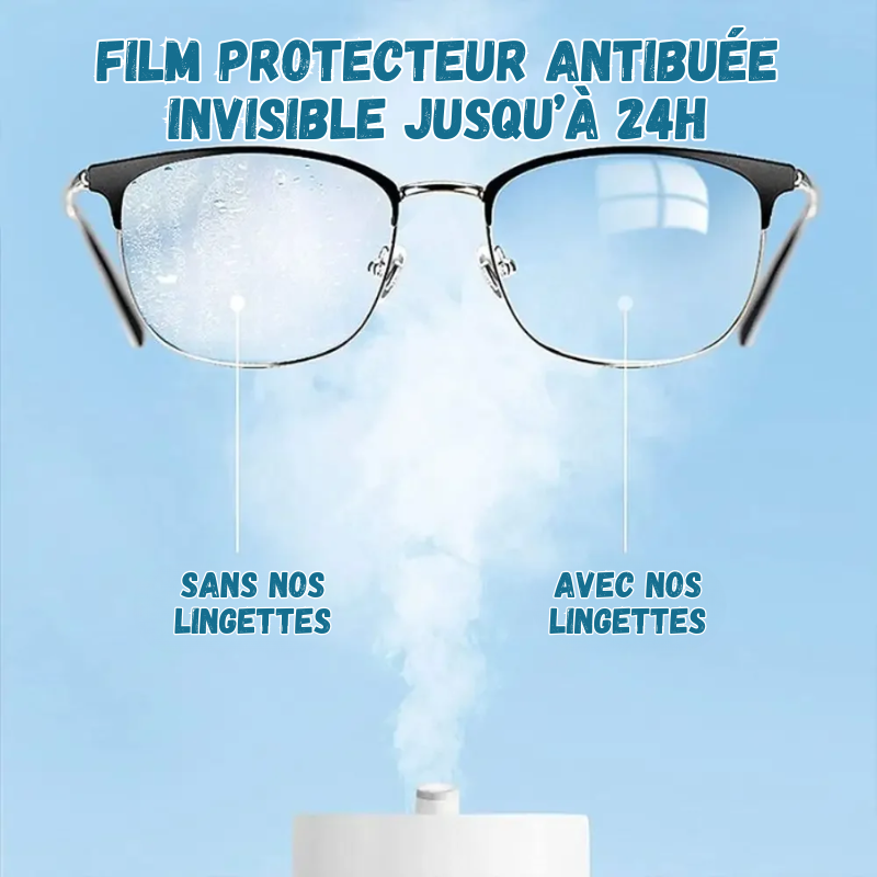 100 Lingettes Nettoyantes Anti-Buée pour Lunettes