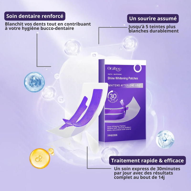 14x Bandes de Blanchiment Dentaire au Gel Violet - EXPRESS' 30min