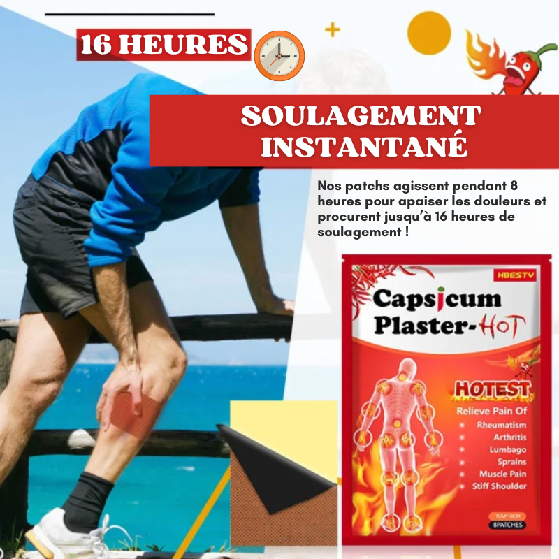 16x Patchs auto-chauffants anti-douleurs articulaires et musculaires