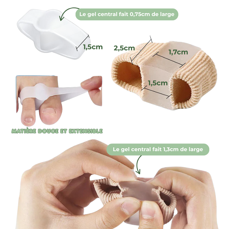 4x Séparateurs d'orteils Spécial Hallux Valgus
