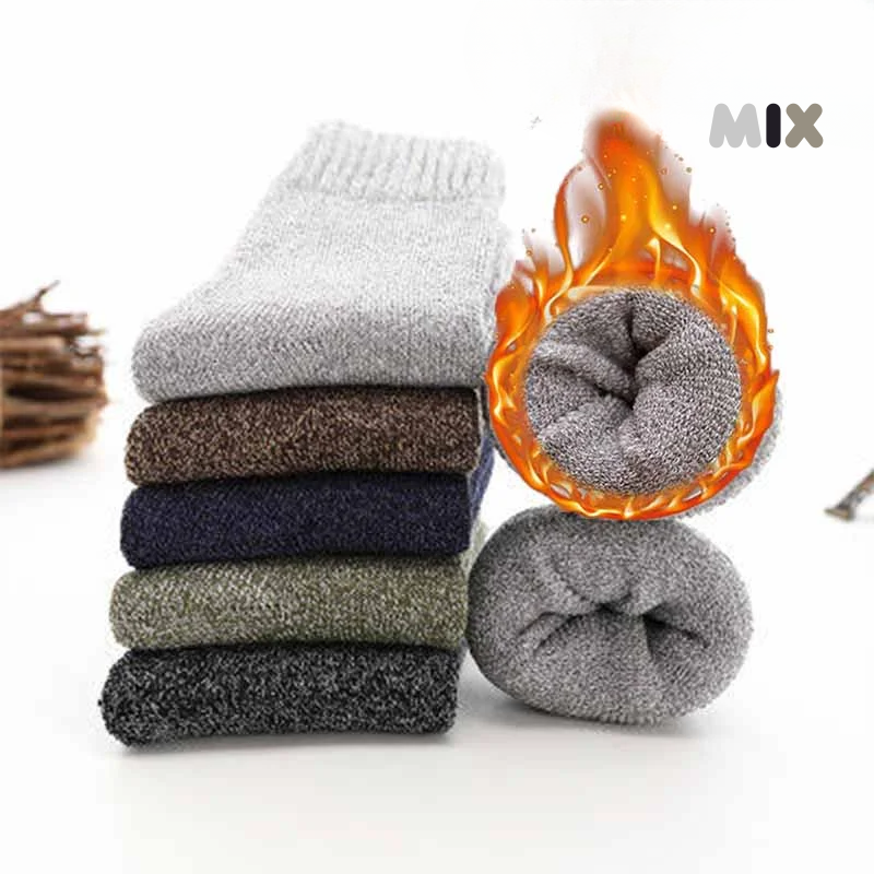 5 Paires de Chaussettes en laine mérinos Chaudes et confortables