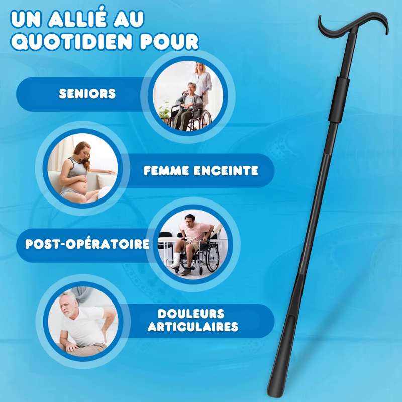 Chausse-Pied Long 88cm avec Crochet à Vêtements