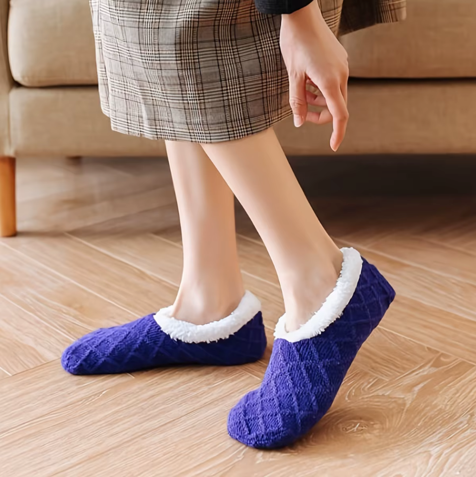Chaussettes Chaussons Antidérapantes & Doublure Chaude