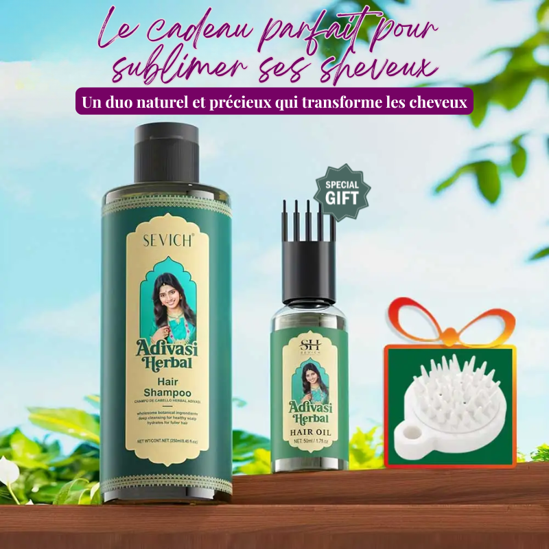 Duo Shampoing & Huile Pousse Accélérée et Anti-Chute - Brosse + Applicateur OFFERTS