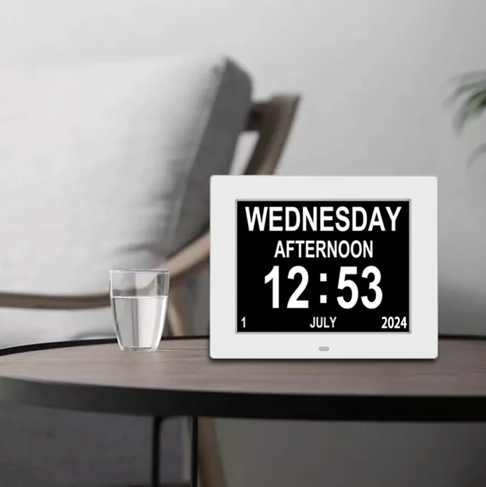 Horloge Digitale Grand Écran et 12 alarmes – Rappel Médical Senior