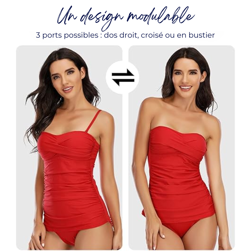 Maillot de Bain Débardeur à Bretelles Amovibles et Réglables