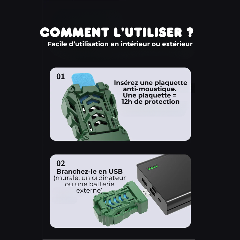 Mini Répulsif Anti-moustiques USB Discret