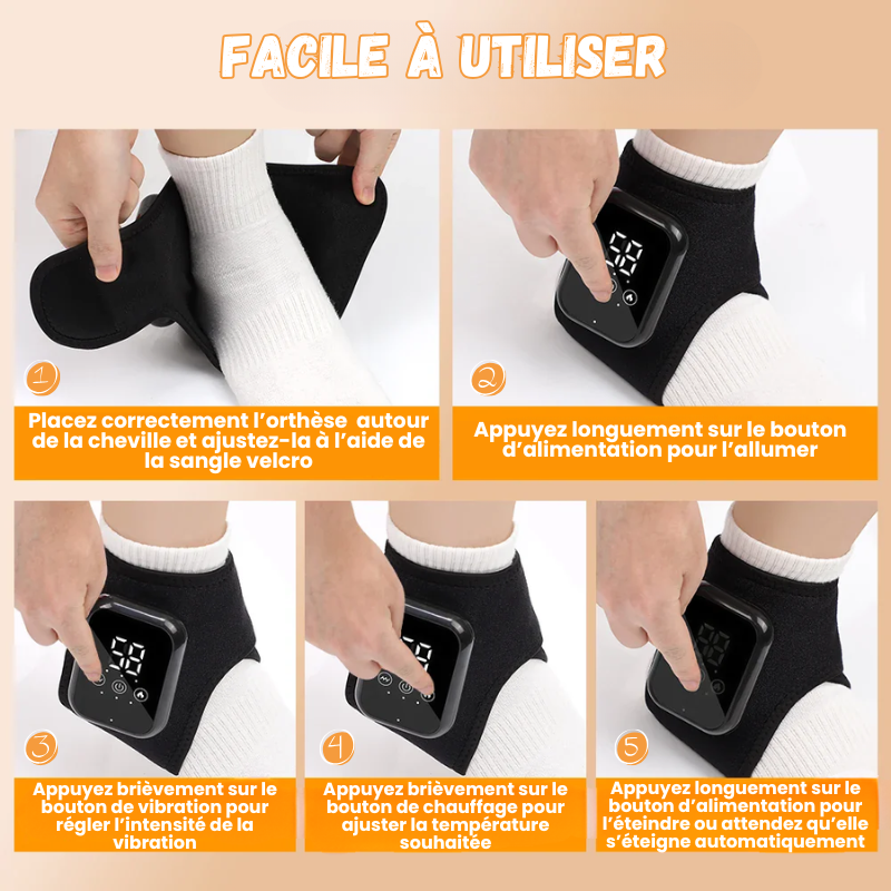 Orthèse Chauffante et Massante Cheville – Rechargeable & Confort