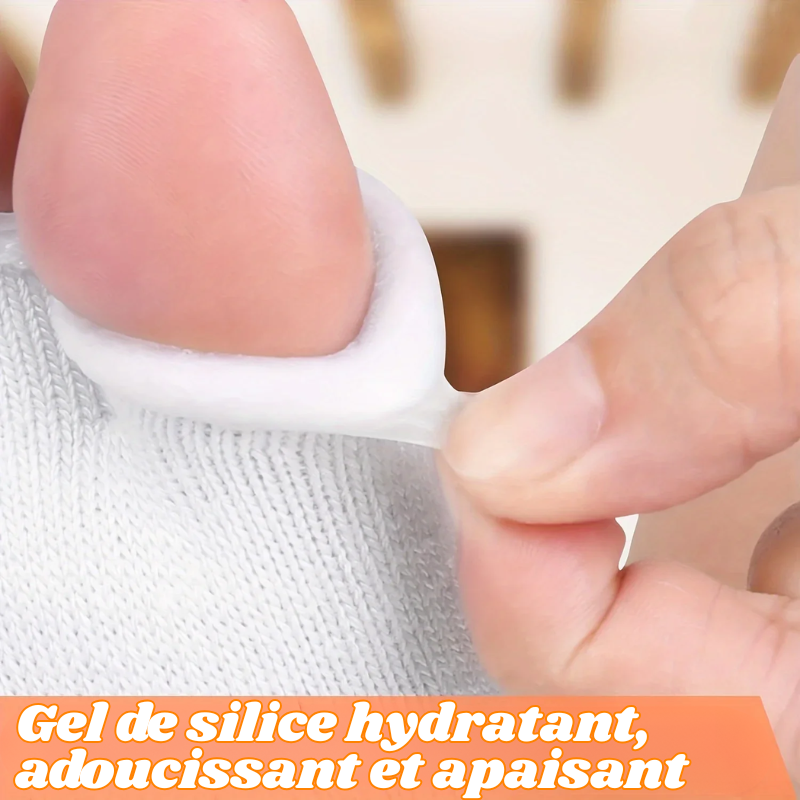 Paire de Demi Chaussette Séparatrice d'Orteils en Gel & Fibre de Coton