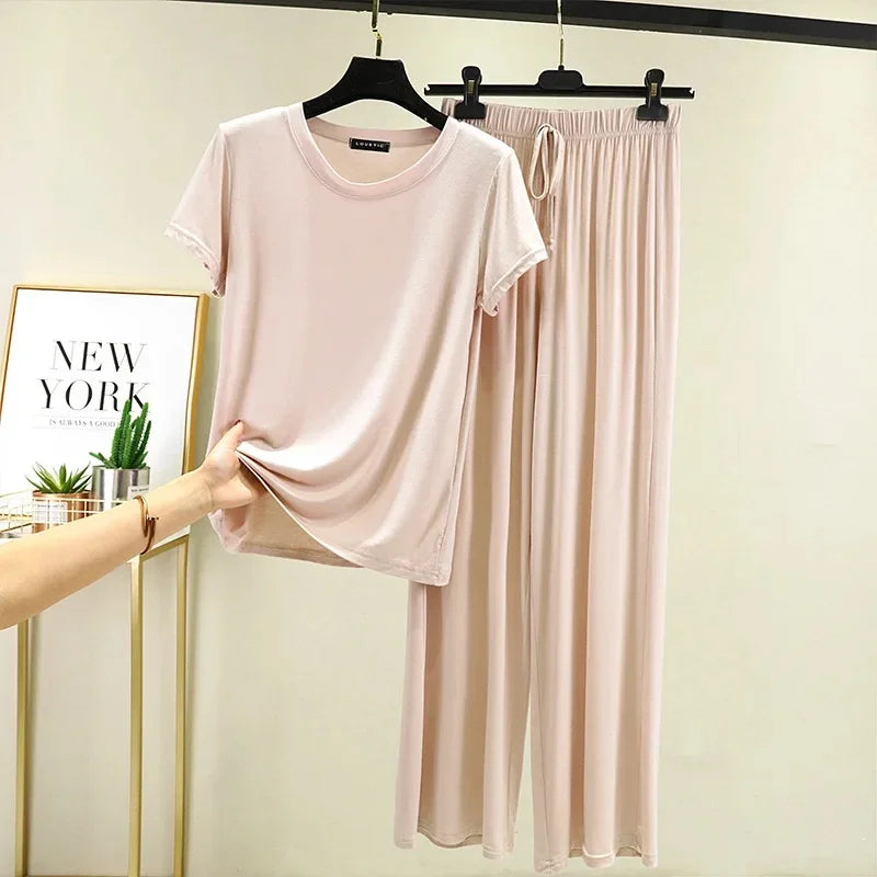 Ensemble de Pyjama en Modal Fluide Femme - Printemps