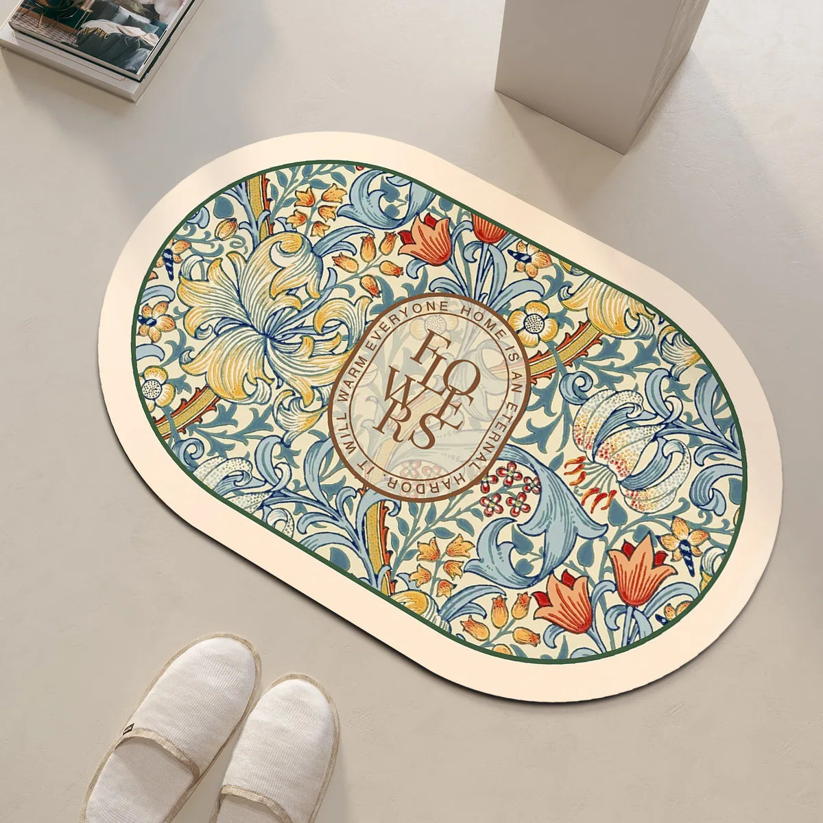 Tapis de Bain Antidérapant à Séchage Ultra-Rapide - Design Floral Élégant