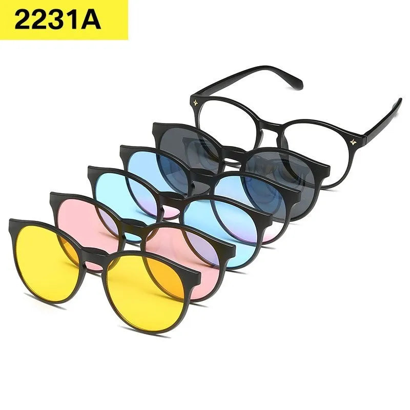 Lunettes 6 en 1 Polarisées à Clip Magnétique