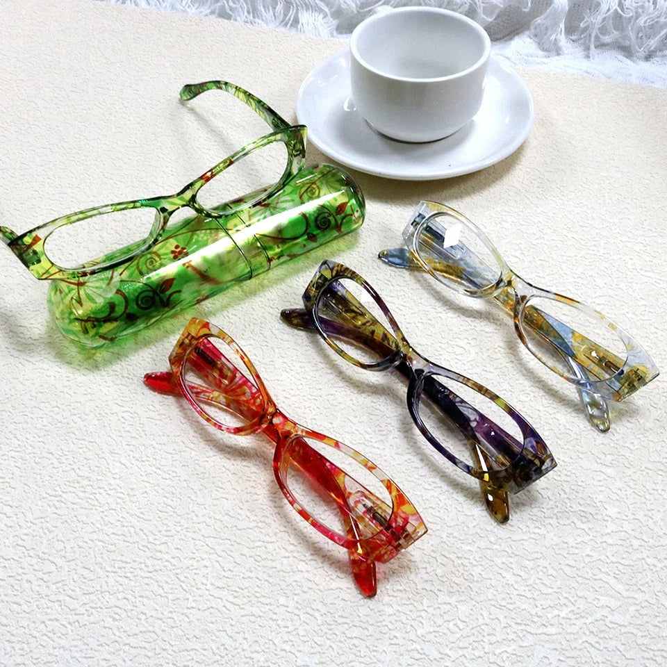 Lunettes de lecture pour presbyte à Motif floral - Étui OFFERT