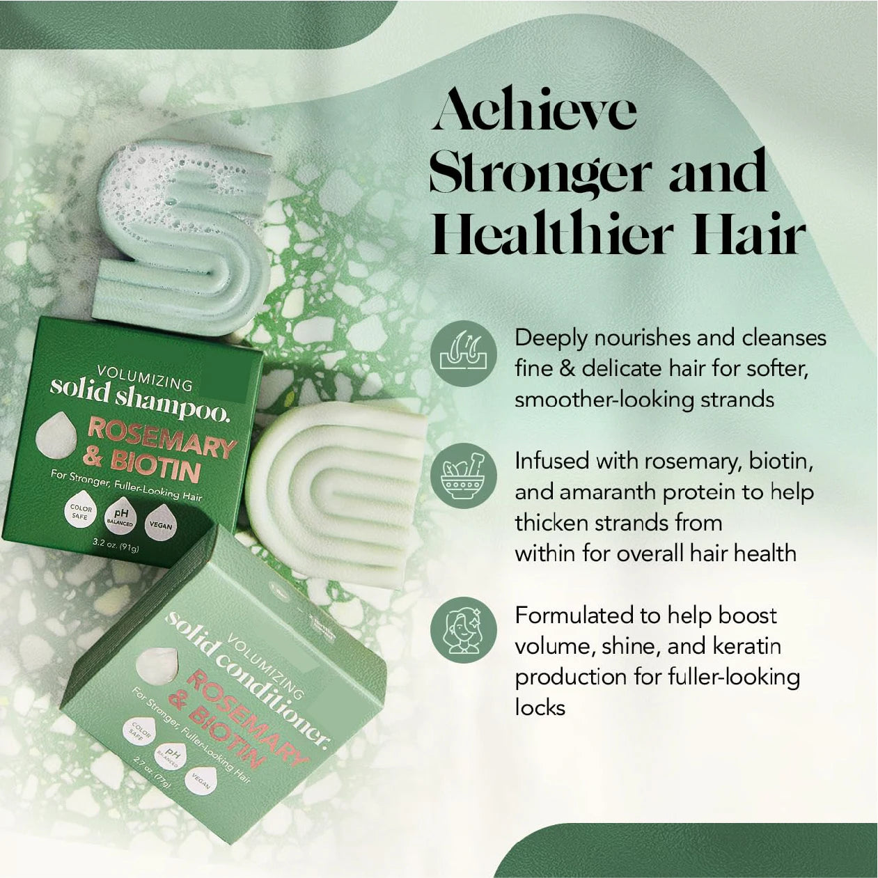 Shampoing & Après-Shampoing Solide Volume Max au Romarin - Lot de 2