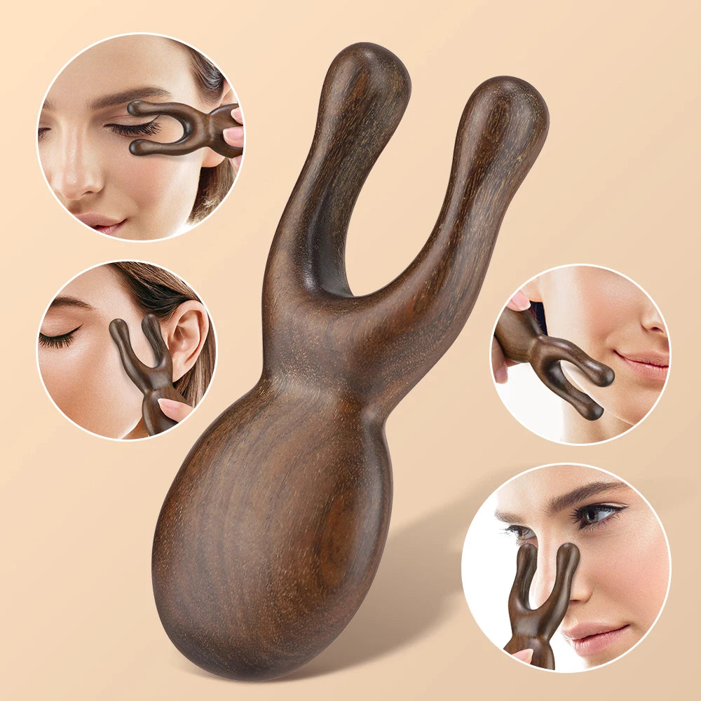 Peigne de Massage Visage & Cou Méridien en Bois de Santal