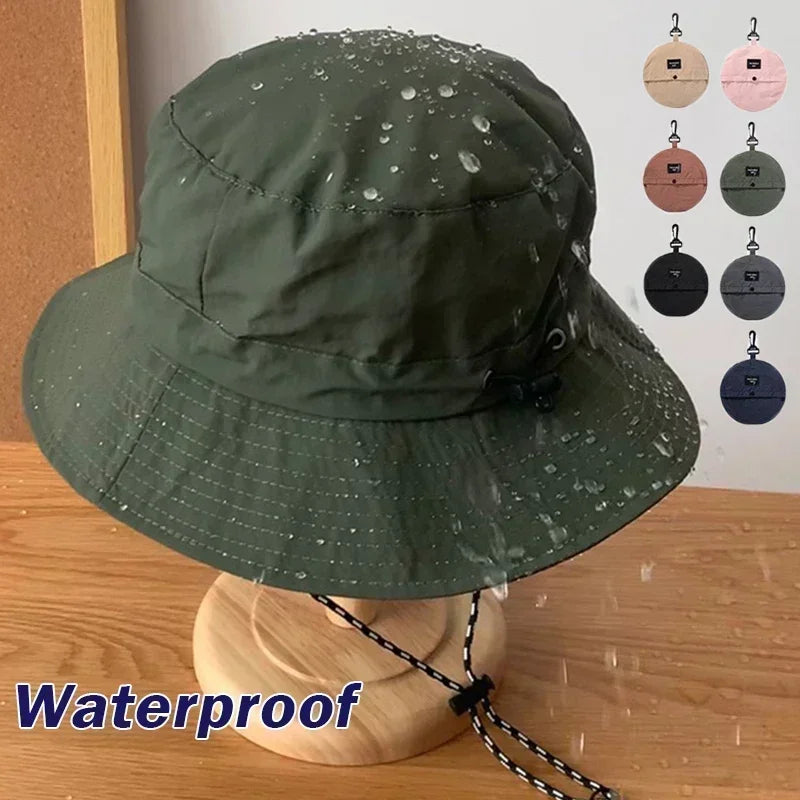 Chapeau de pêcheur à Cordon Pliable Anti-UV & Imperméable