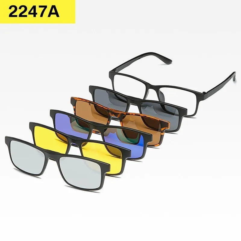Lunettes 6 en 1 Polarisées à Clip Magnétique