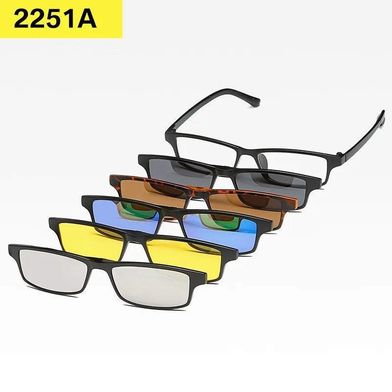 Lunettes 6 en 1 Polarisées à Clip Magnétique
