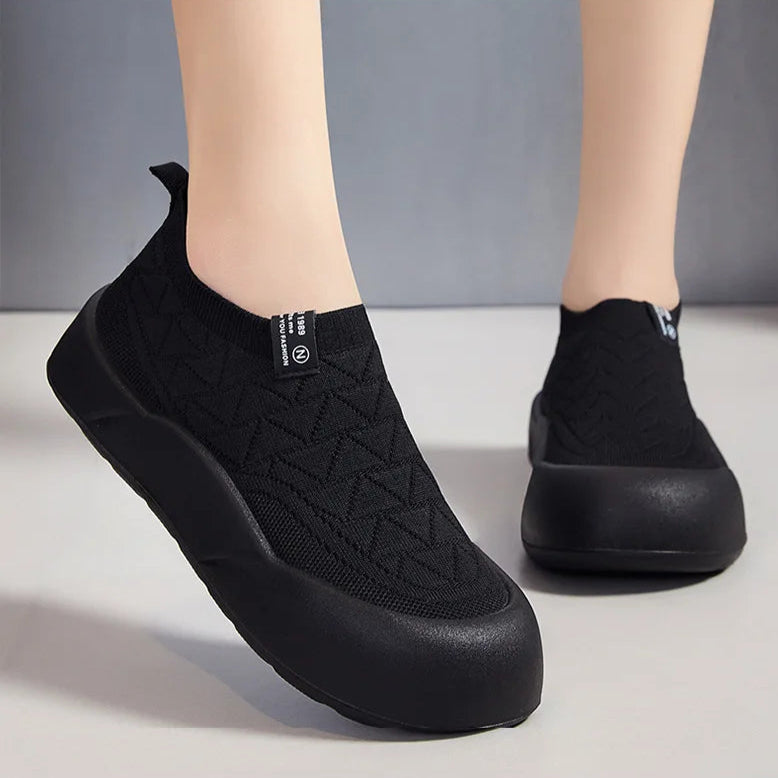 Slip-On en Maille Respirante à Large Semelle