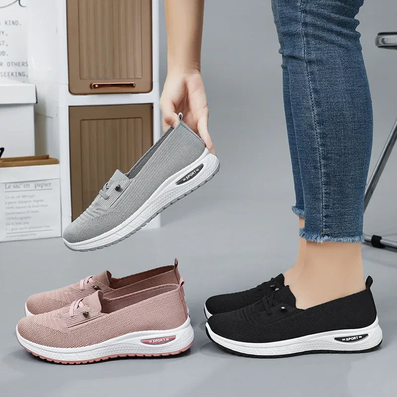 Ballerines en Maille à Faux Lacets Respirantes, Légères & Antidérapantes