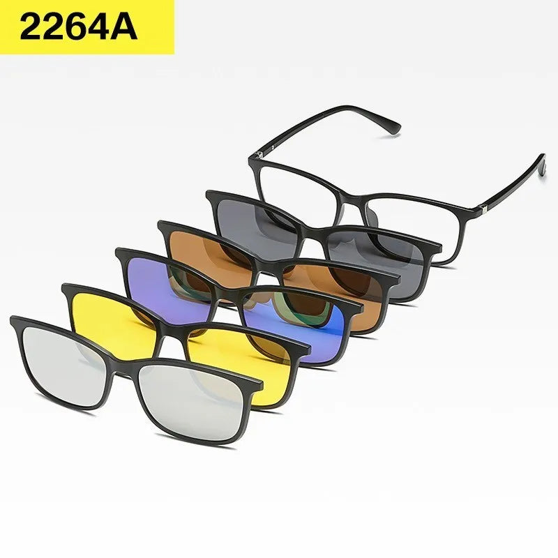 Lunettes 6 en 1 Polarisées à Clip Magnétique