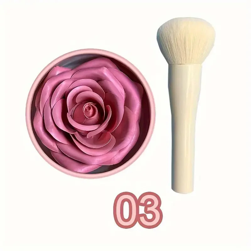 Fard à Joue en Forme de Rose - Idée Cadeau + Pinceau OFFERT