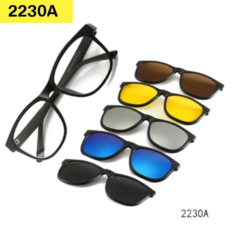 Lunettes 6 en 1 Polarisées à Clip Magnétique