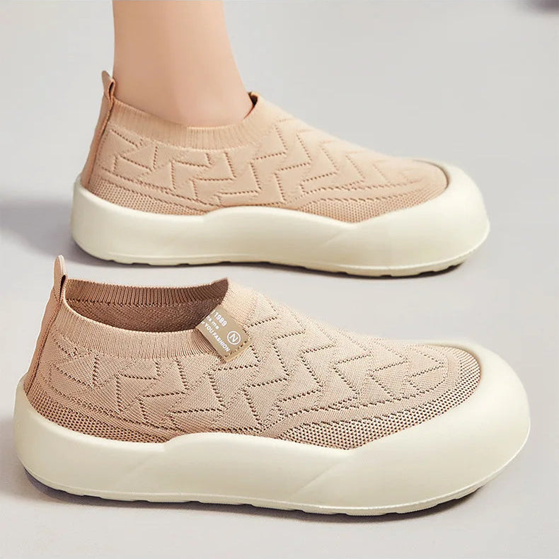 Slip-On en Maille Respirante à Large Semelle