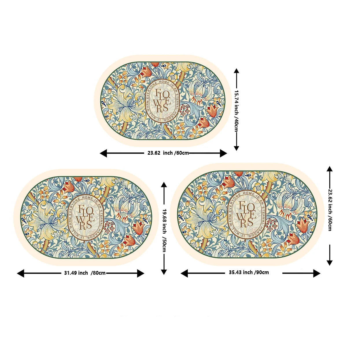 Tapis de Bain Antidérapant à Séchage Ultra-Rapide - Design Floral Élégant