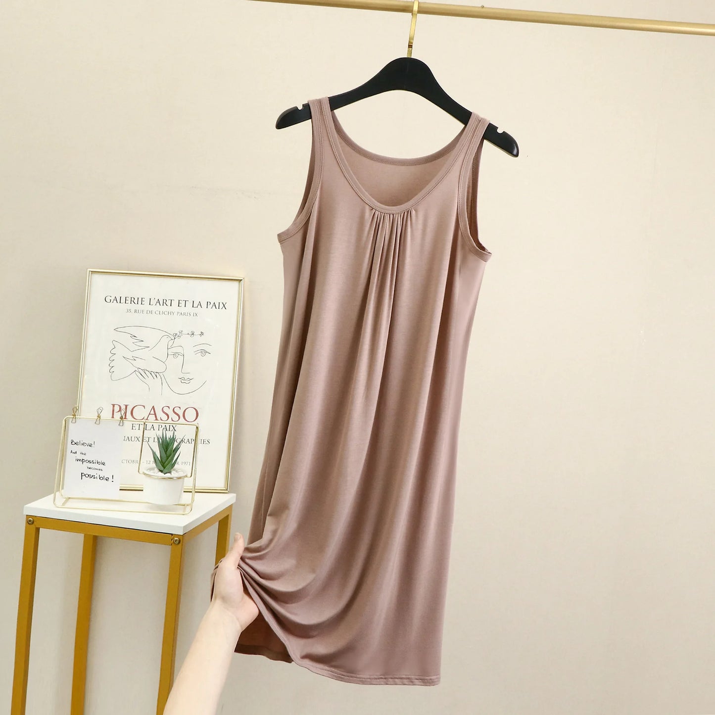 Chemise de nuit en Modal sans manches - Grandes tailles