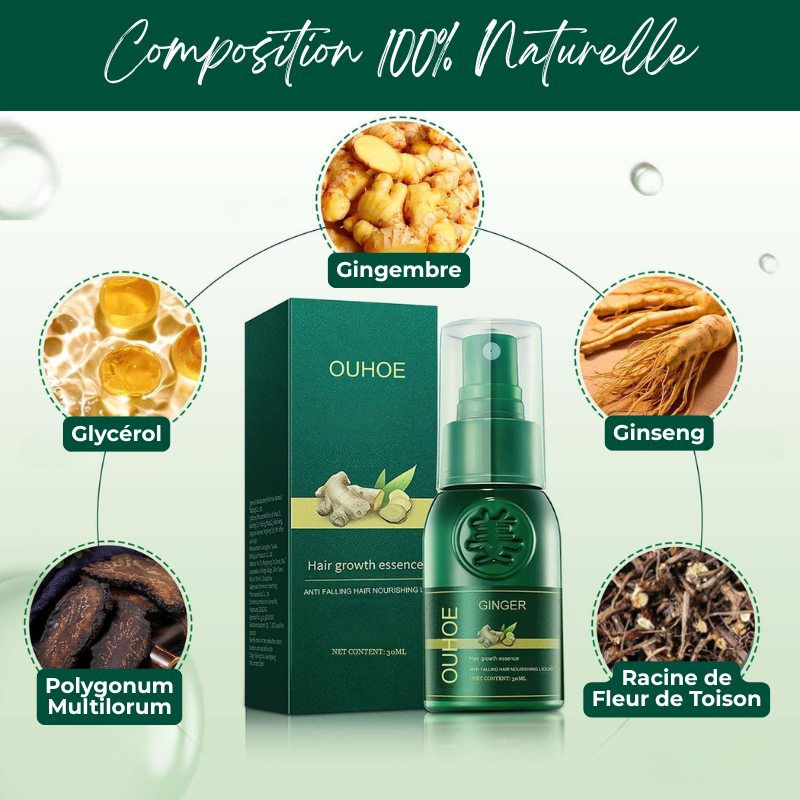 Sérum Capillaire au Gingembre Contre la Perte de Cheveux