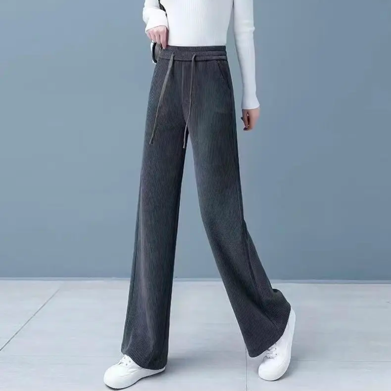Pantalon en velours côtelé ample Femme - Intérieur Polaire