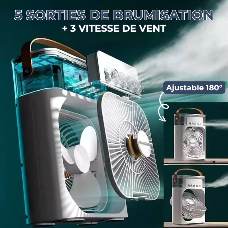 Rafraîchisseur d'air portable 3 en 1 avec brumisateur intégré