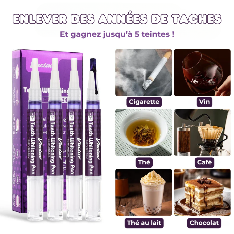 Stylo Magique Dents Blanches au Gel Violet - 2 ACHETÉS = 1 OFFERT