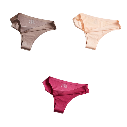 Lot de 3 Culottes en soie glacée 100% invisibles