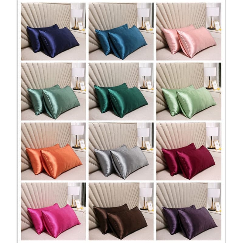Lot de 2 Taies d'oreiller 100% soie