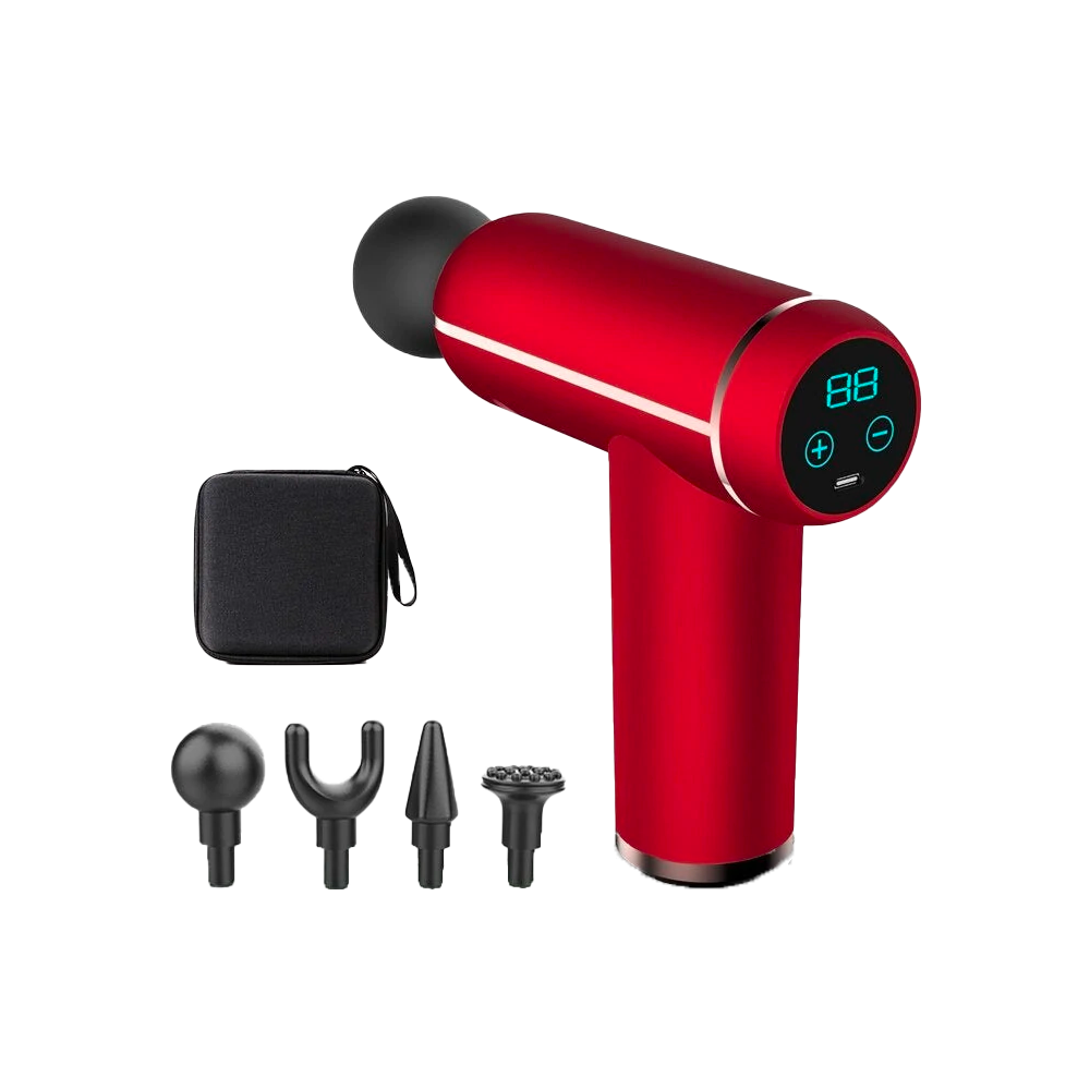 Pistolet de Massage pour la relaxation et récupération musculaire rouge