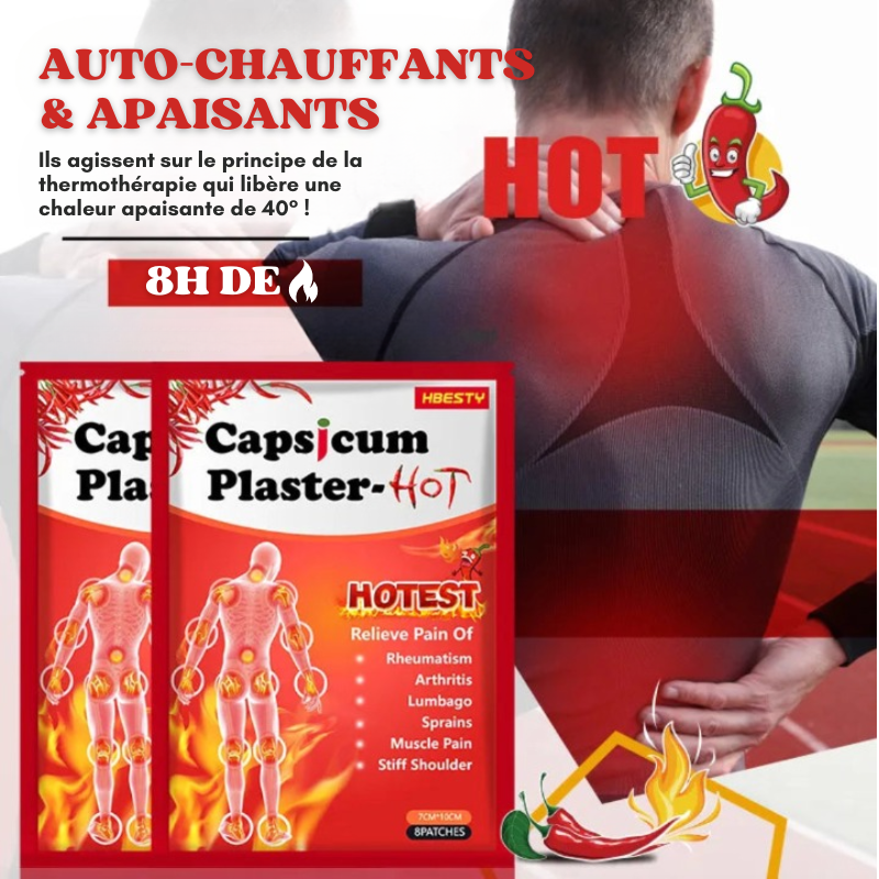 16x Patchs auto-chauffants anti-douleurs articulaires et musculaires