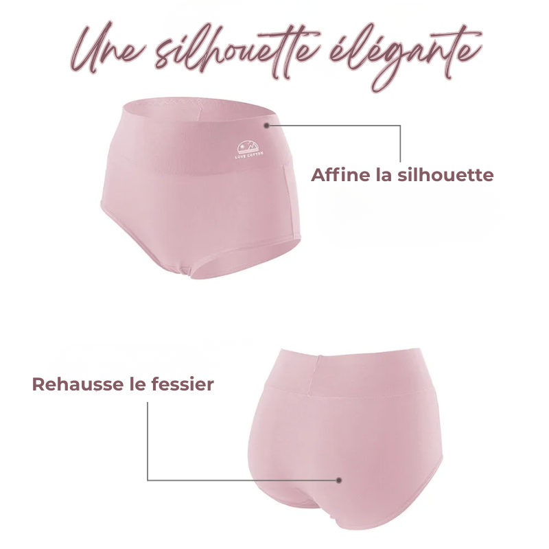 Lot de 5 Culottes Taille en Coton - Ventre Plat & Push-up Fessier