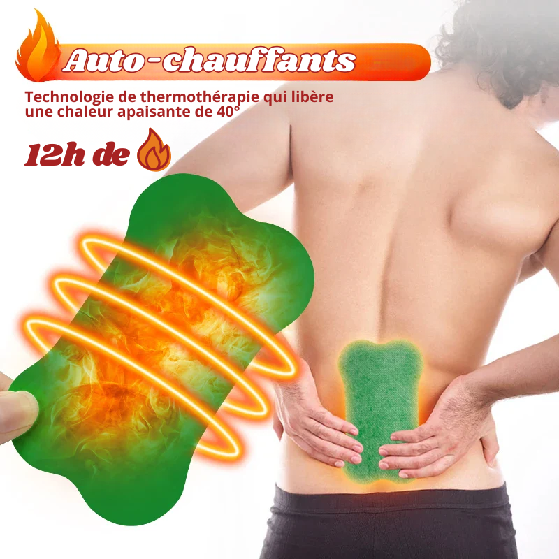 24x Patchs Auto-Chauffants 12H Lombaires - Soulage les douleurs