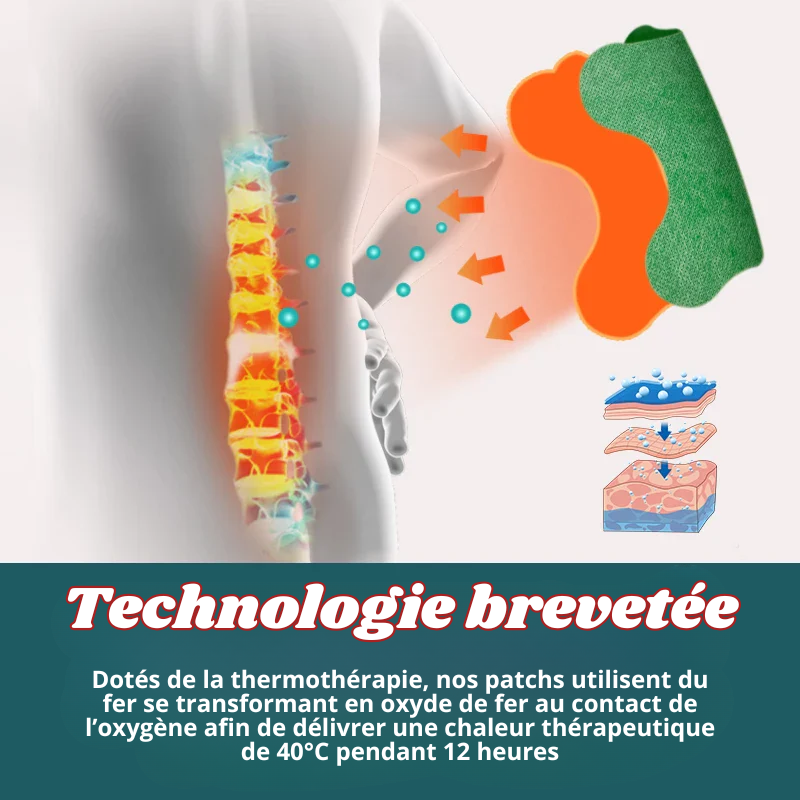 24x Patchs Auto-Chauffants 12H Lombaires - Soulage les douleurs