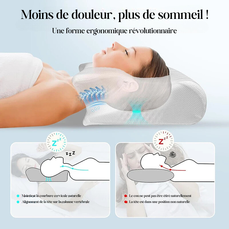 Oreiller papillon pour cervicales