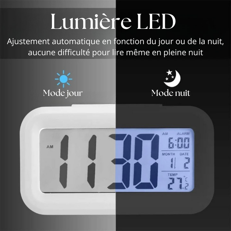 2x Réveil Numérique LED Rétro-Éclairé