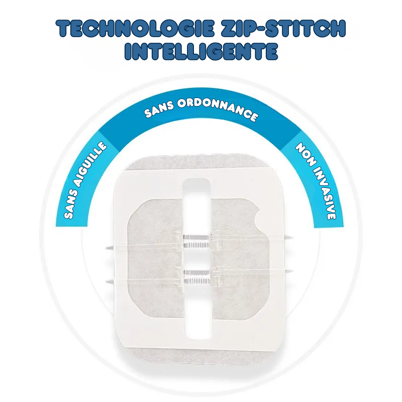 2x Pansements de Suture pour Plaie à Glissière