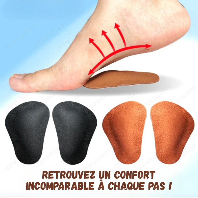 2 paires de Coussinets Voûte Plantaire en Cuir – Ultra Confort