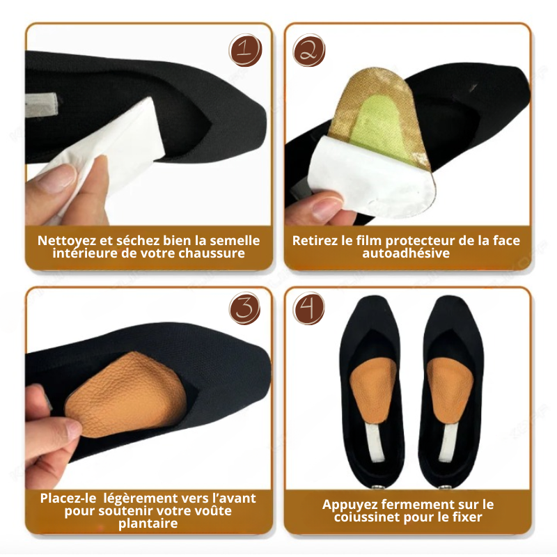 2 paires de Coussinets Voûte Plantaire en Cuir – Ultra Confort