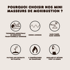 3x Mini Masseurs Chauffants Technique de la Moxibustion