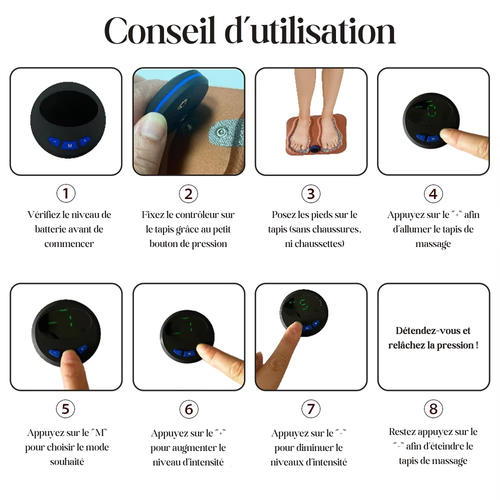 Masseur pour pieds électrique EMS - 6 Modes & 15 intensités