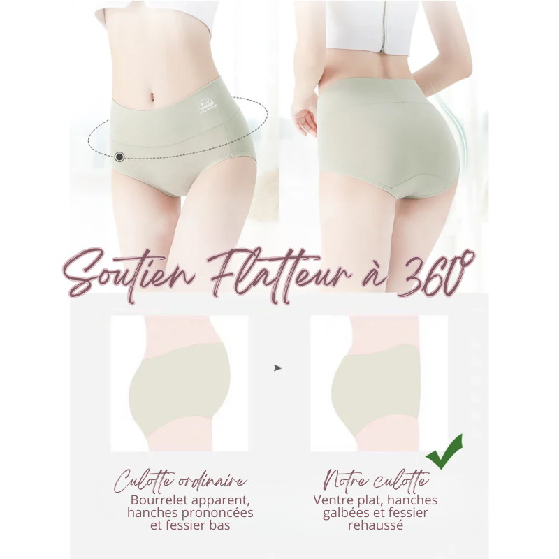 Lot de 5 Culottes Taille en Coton - Ventre Plat & Push-up Fessier