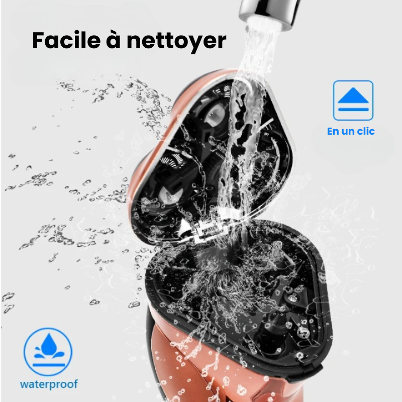 Rasoir électrique 3 têtes sans-fil avec écran LCD 2 en 1
